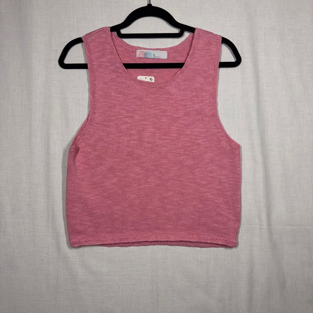 Free People FP Beach Tank Top Womens Extra Small Knit Cropped   Barbiecore NWT